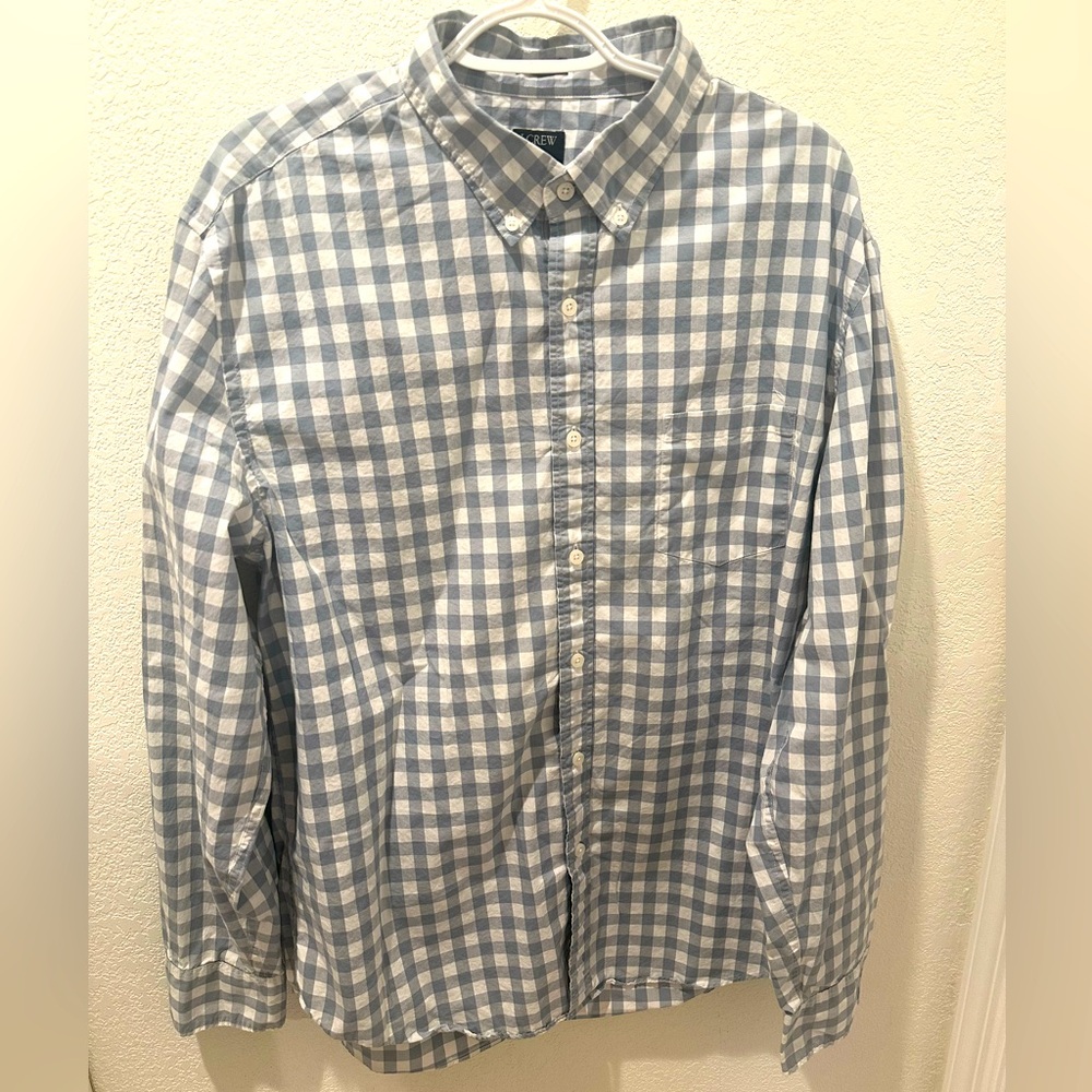 J. Crew men’s checkered button down shirt